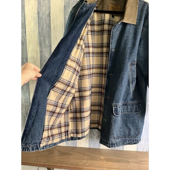 Sonoma Denim Work Chore Jacket Farm Coat Long Cotton Flannel  XL Heavy Duty - Picture 2 of 9